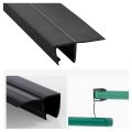 Queenbox 2pcs 19 6in Glass Door Side Seal Strip For 1 2in F Shape Shower Sweep Stop Leaks Create A Water Barrier Black