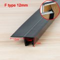 Queenbox 2pcs 19 6in Glass Door Side Seal Strip For 1 2in F Shape Shower Sweep Stop Leaks Create A Water Barrier Black