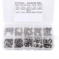160pcs Machine Screws Metric Screw Assortment 304 Stainless Steel Assorted With Plastic Box For Office Appliance Machinery