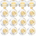 Hotop Glass Crystal Knobs Brass Drawer Pull Cabinet Handle Gold Furniture Hardware Dresser For Cupboard Round Style 16 Pieces 