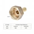 Uxcell Brass Barb Hose Fitting Connector Adapter 8mm Barbed X G1 2 Female Pipe With 6-12mm Clamp 2set
