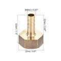 Uxcell Brass Barb Hose Fitting Connector Adapter 8mm Barbed X G1 2 Female Pipe With 6-12mm Clamp 2set