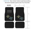 Carscover Blue Green Turtles Crystal Diamond Bling Rhinestone Studded Carpet Car Suv Truck Floor Mats 4 Pcs
