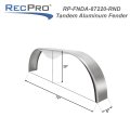 Recpro Trailer Aluminum Tandem Fender Smooth Diamond Plate Material Smooth 8 X 72 20