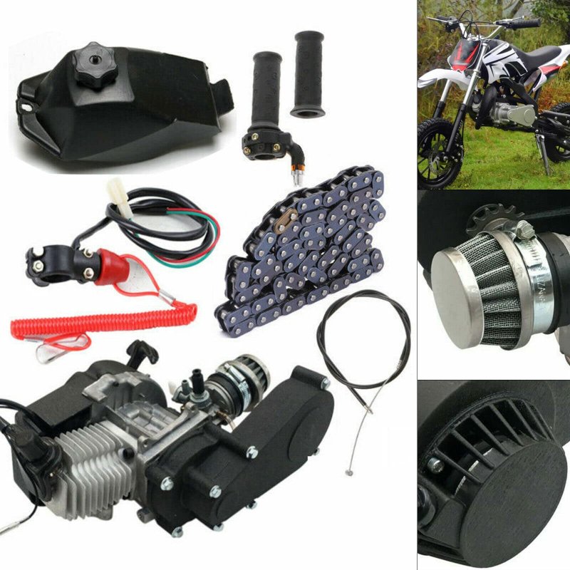 49cc Pull Start Engine Motor Kit 2 Stroke Gas Single Cylinder With Air Cooled For Mini Pocket Dirt Pit Bicycle Scooter Atv 14