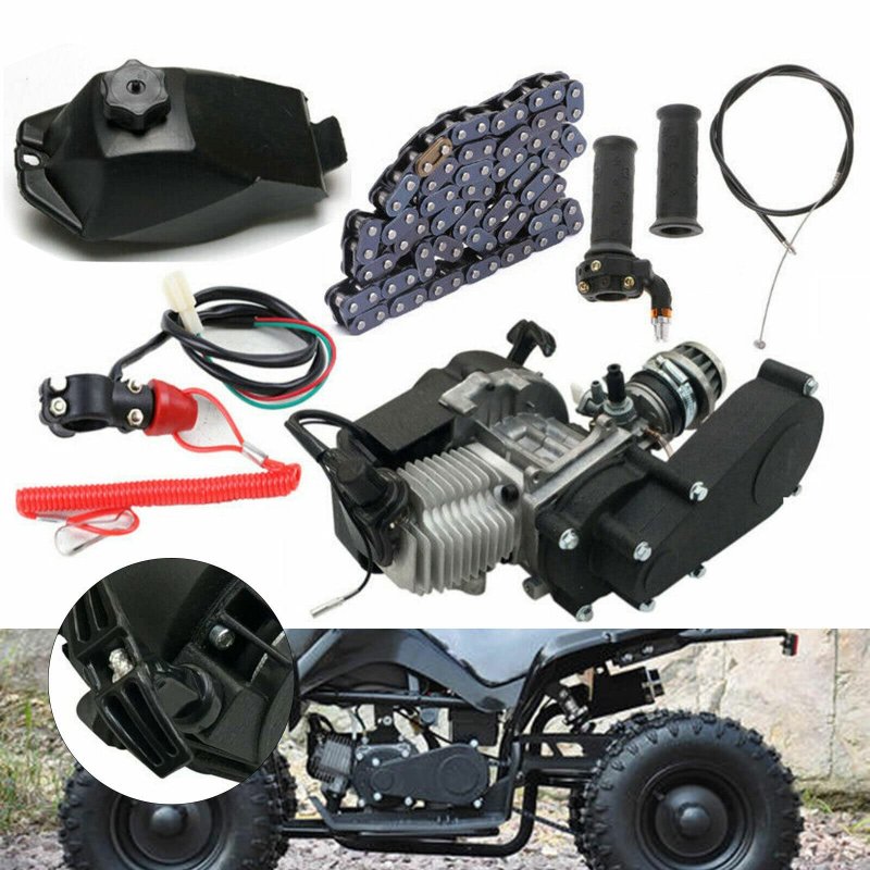 49cc Pull Start Engine Motor Kit 2 Stroke Gas Single Cylinder With Air Cooled For Mini Pocket Dirt Pit Bicycle Scooter Atv 14