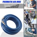 Compressor Air Line Hose Blue Flexible Pneumatic Pvc With Quick Connector 15m Length