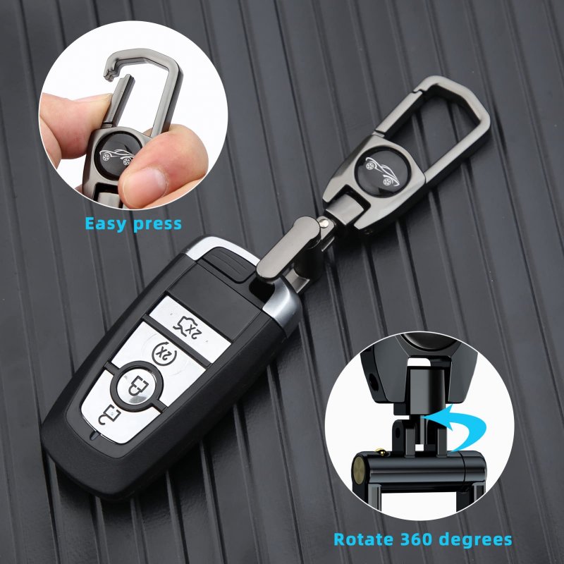 Juedarli Metal Car Fob Keychain Heavy Duty Chain With 2 Detachable Rings Car Key Holder For Keychains Accessories Men And Women