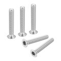 M6-1 X 40mm Flat Head Torx Anti Theft Machine Screws 25 Pcs 304 Stainless Steel Drive Countersunk Full Thread Silver 