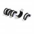 Uxcell 22mm Dia Epdm Rubber Lined U Shaped Pipe Tube Wire Clamps Clips 5pcs