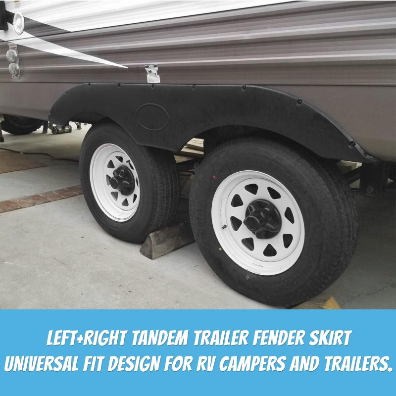 Jmtaat New Pair Left Right Tandem Trailer Fender Skirt For Rv Campers And Trailers Black