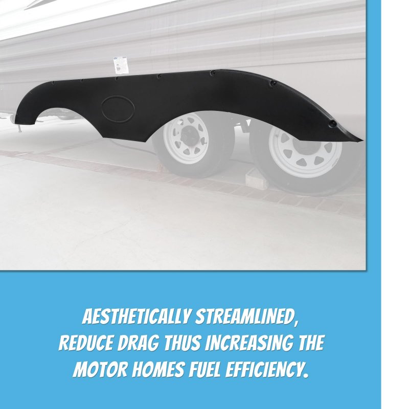 Jmtaat New Pair Left Right Tandem Trailer Fender Skirt For Rv Campers And Trailers Black