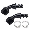 Ptnhz 8an 45 Degree Female Swivel To Push Lock Barb Type Hose Fitting End For Rubber Fuel Line Oil Cooler Kits Reusable Adaptor 