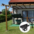 Uxcell 4pcs Corner Brackets 3-way T For X 4 Actual 3 5 Inch Post Bracket Patio Hardware Kit Black