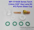 Chnsalescom 9 Pcs Tig Welding Torch Stubby Gas Lens 12 Cup Kit For Wp-17 18 26 2 4mm 3 32