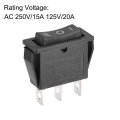 Uxcell Spdt Boat Rocker Switch Black Toggle For Marine 3 Pins On Off On Ac 250v 15a 125v 20a 2pcs