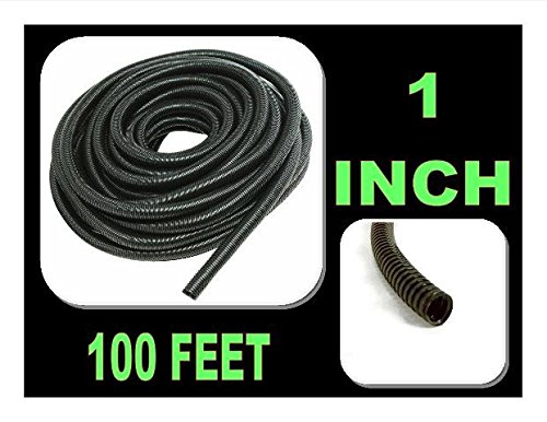 Black 100 Feet 1 Split Loom Tubing Wire Conduit Hose Cover Auto Home Marine