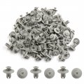 Uxcell 100pcs Gray 8mm Dia Hole Car Bumper Push In Type Plastic Clips Rivets Fastener