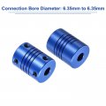 Uxcell 1pcs 6 35mm To Aluminum Alloy Shaft Coupling L25xd19 Flexible Coupler With Screws For Encoders And Motors Blue
