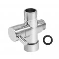 7 8 T-adapter With Shut Off Valve Metal 3-way Tee Connector T Adapter Bidet Replacement For Luxe Neo Bidets Chrome Finish 