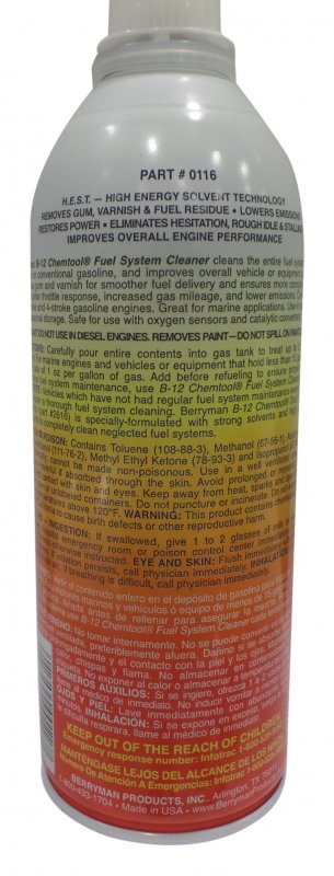 Berryman Products 0116 B-12 Chemtool Carburetor Fuel System And Injector Cleaner 15 Ounce Single Unit