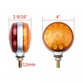 Astra Depot 2pcs Round 42-led Red Amber Double Face Waterproof Stop Tail Side Marker Turn Signal Pedestal Fender Lights For