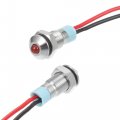 X Autohaux 10pcs 6mm 1 4 Car Interior Led Indicator Lights Ac Dc 12-24v Raised Head Signal Lamp With 150mm Cable Length
