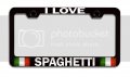 I Love Spaghetti Italian Italy Black Metal License Plate Frame Tag Holder I19 