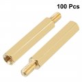 Uxcell 100pcs M3 19 6mm Female Male Thread Brass Hex Standoff Spacer Screws Pcb Pillar