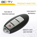 Ocpty 1 X Flip Key Entry Remote Control Fob Transmitter Replacement For 2015 2016 2017 Nissan Cube Juke Leaf Quest 3 Buttons