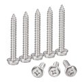 Phillips Hex Washer Self Tapping Screws M6 X 45mm 304 Stainless Steel Flange Sheet Metal Screw 10pcs 