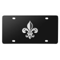 Ipick Image Fleur-de-lis Fdl 3d Black Stainless Steel License Plate Black 