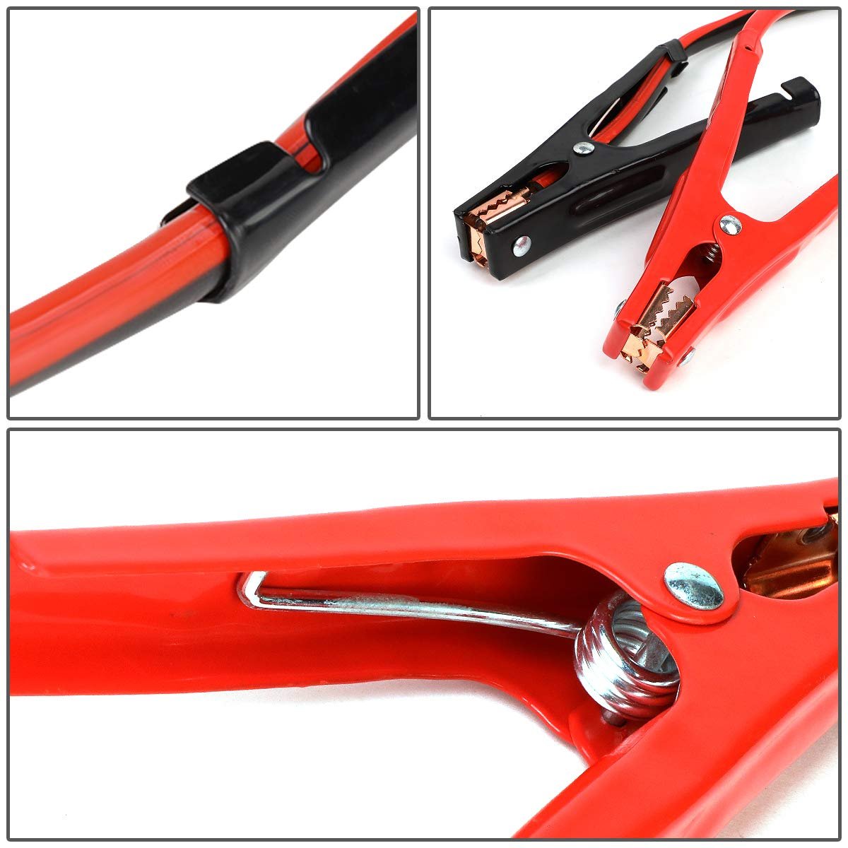 Heavy Duty 25ft 4 Gauge Booster Cables 500 Amp Emergency Battery Jumper For Car And Motorcycle With Storage Bag