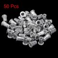 Uxcell 6-32 Rivet Nuts Aluminium Alloy Knurled Flat Head Threaded Insert Nut Silver 50pcs