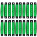 Kyyet Green Led Side Marker Lights Pack Of 20 6 2835 Smd Clearance Lamps For Truck Trailer Rv Campervan Pickup Tractor Lorry 