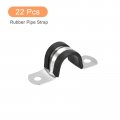 Uxcell 22pcs 18mm 3 4 Cable Clamp Rubber Pipe Strap Cushioned 304 Stainless Steel Hose U Shape Metal Tube Holder For Wire