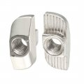 Uxcell Sliding T Slot Nuts M5 Half Round Roll In T-nut For 4040 Series Aluminum Extrusion Profile Carbon Steel Nickel-plated