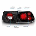 Amerilite Black Replacement Taillights Set For 96-00 Honda Civic 2 Door Coupe Only Passenger And Driver Side