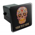 Personalized Custom 1 Line Day Of The Dead Skull Tow Trailer Hitch Cover Plug Insert