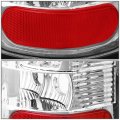 Auto Dynasty Pair Of Chrome Housing Clear Lens C-shape Led Bar Brake Tail Lights Lamps Compatible With Dodge Ram 1500 2500 3500