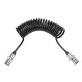 7 Way Coiled Trailer Cord Heavy Duty Electrical Power Wire For Semi Trucks Tractors 