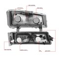 Led Drl Chrome Housing Amber Corner Headlight Lamps Tool Kit Compatible With Chevy Avalanche Silverado 03-07
