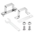 2pcs U Shape Square Tube Clamp 40x40mm Shaped Bracket 304 Stainless Steel Strap With Bolt Plate Nuts And Wrench For Pipes Door 
