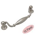 Cosmas 7122sn Satin Nickel Country Style Cabinet Furniture Hardware Ribbed Swinging Handle Pull 5 Inch 128mm Hole Centers 10 