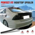 Ikon Motorsports Rear Window Roof Spoiler For 2006-2015 Honda Civic Sedan 4-door V Style Carbon Fiber Print Abs Top Roofline