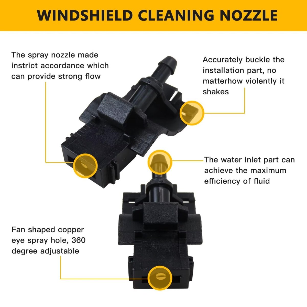 4pcs Windshield Washer Nozzle 85381-0t010 85381-0t020 85381-0t030 Fit For Toyota Sienna Base Mini Cargo Van 5-door 2 7l 2672cc