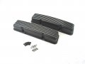 1958-86 Sbc 350 For Chevy Finned Valve Cover Short W O Hole Black E41004bk 