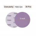 Uxcell 30pcs 3-inch Purple Sanding Discs 7000 Grits Hook And Loop Professional Aluminum Oxide Sand Paper Wet Dry Polish For