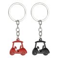 2pcs Golf Cart Keychain Metal Pendant Rings Organizer Bag Charm Accessories For Birthday Gifts Souvenirs Backpacks Handbag Red 