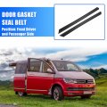 Uxcell 1 Pair Front Passenger Driver Door Gasket Seal Belt Rubber Trim With Clips For Vw T5 Transporter
